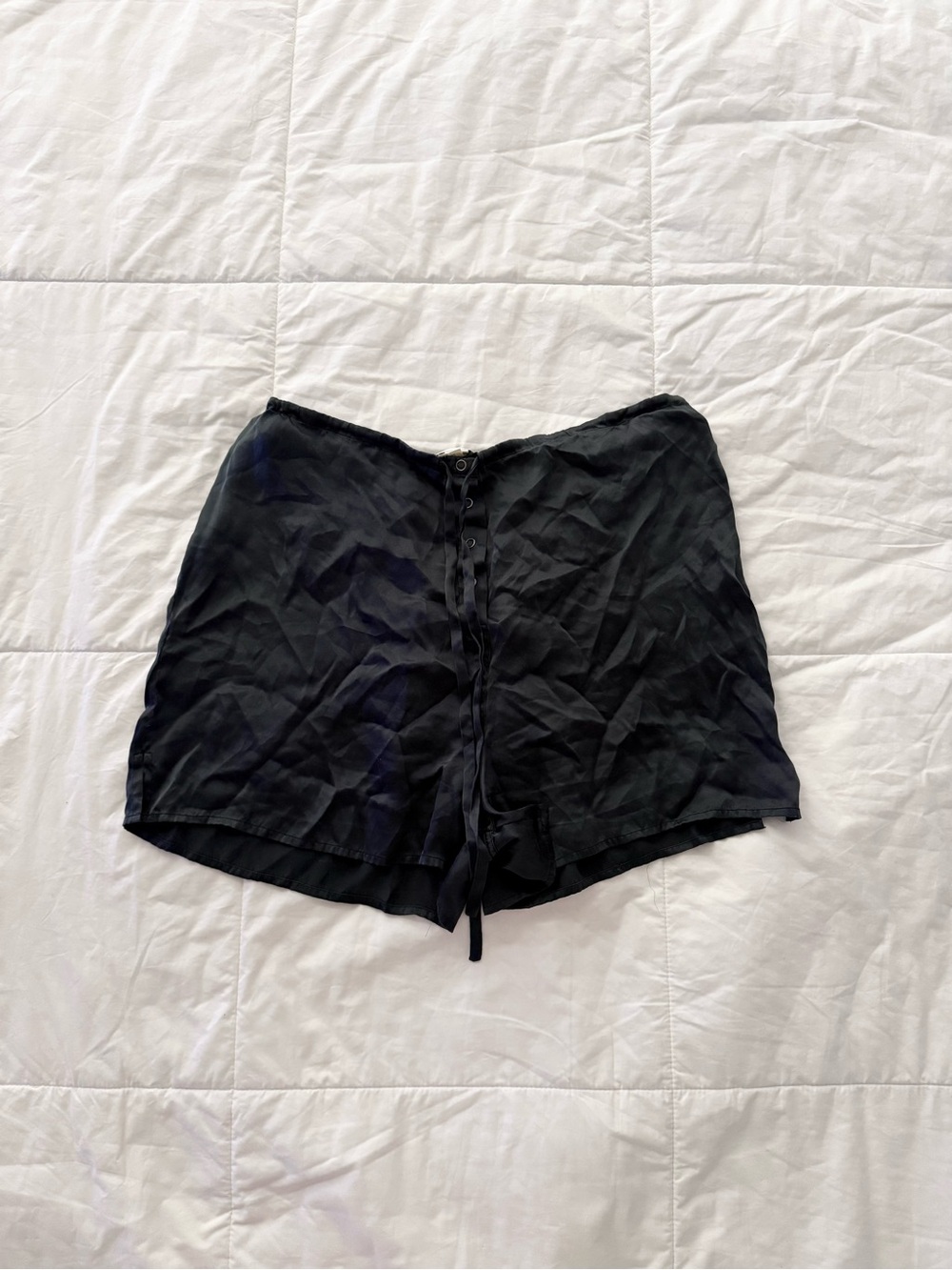 La Senza black 100% silk lounge shorts